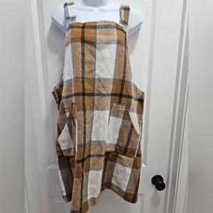 SHEIN LUNE Plaid Print Dual Pocket Overall Dress Size L (8/10)
